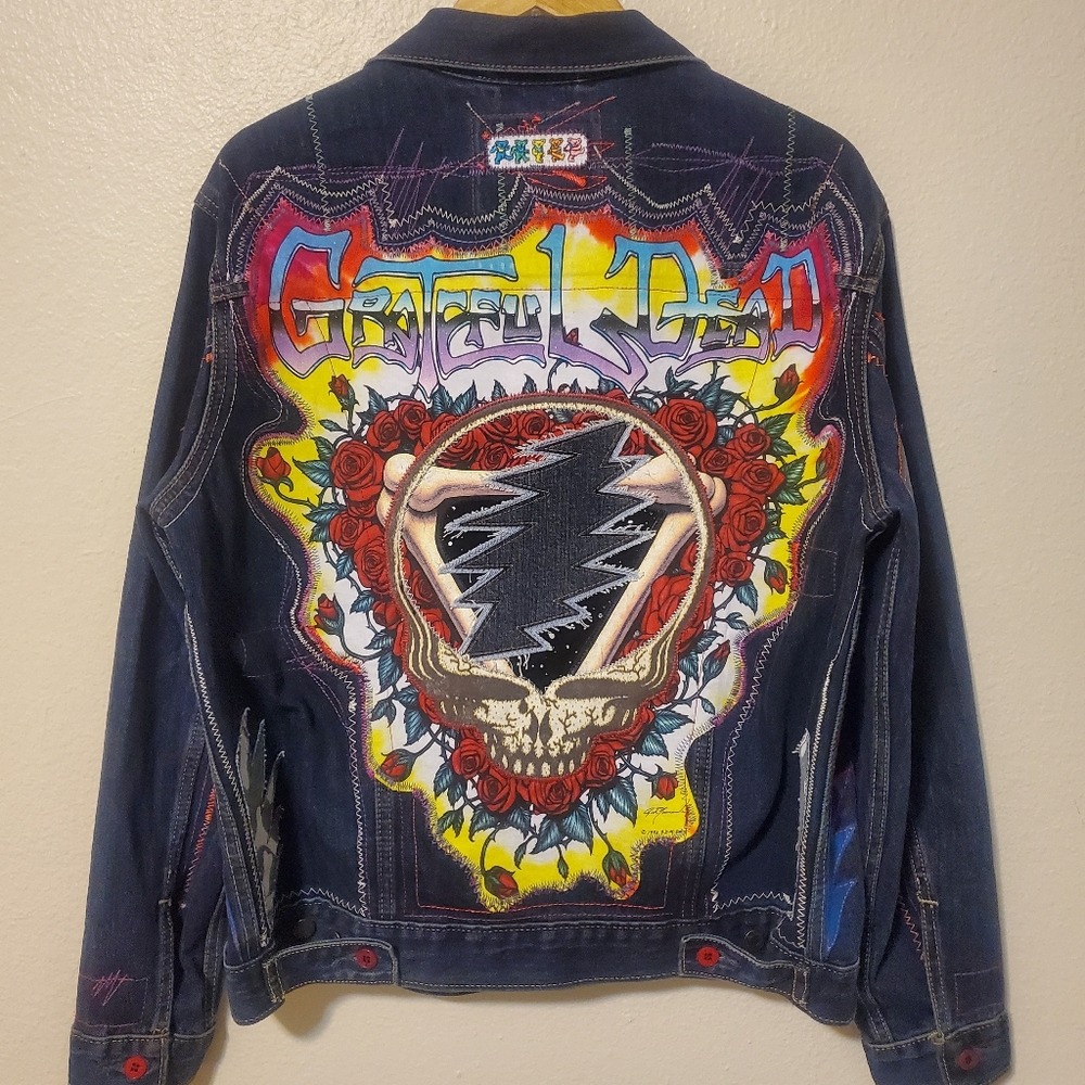 Levi's Grateful Dead Type 3 Trucker Jacket + Liquid Blue Steal Your Space Patch - Picture 4 of 17